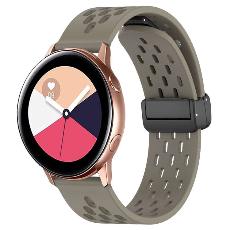 For Samsung Galaxy Watch Active 20mm Folding Magnetic Clasp Silicone Watch Band(Space Grey)