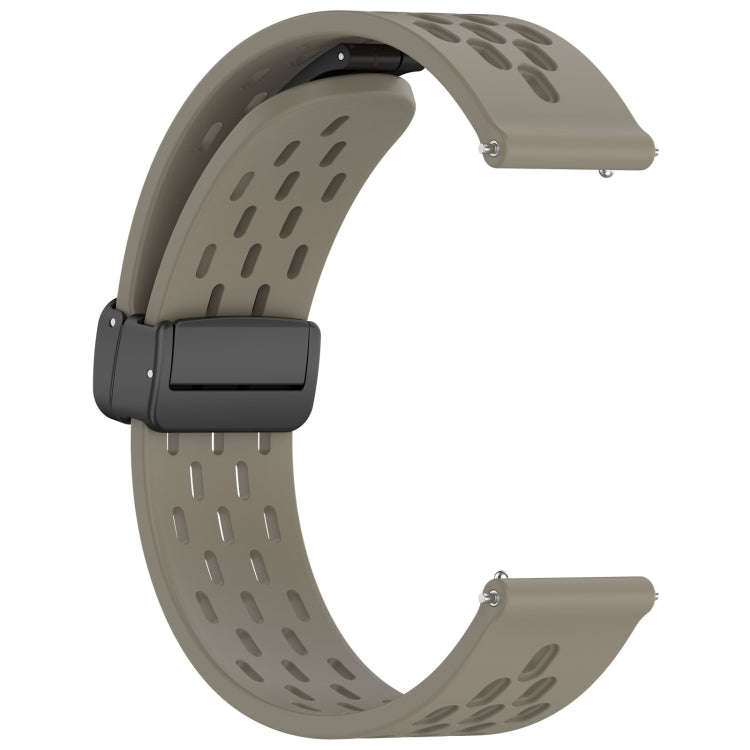For Samsung Galaxy Watch Active 20mm Folding Magnetic Clasp Silicone Watch Band(Space Grey)