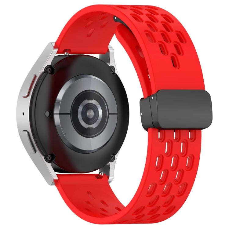 For Samsung Gear S2 Classic 20mm Folding Magnetic Clasp Silicone Watch Band(Red)