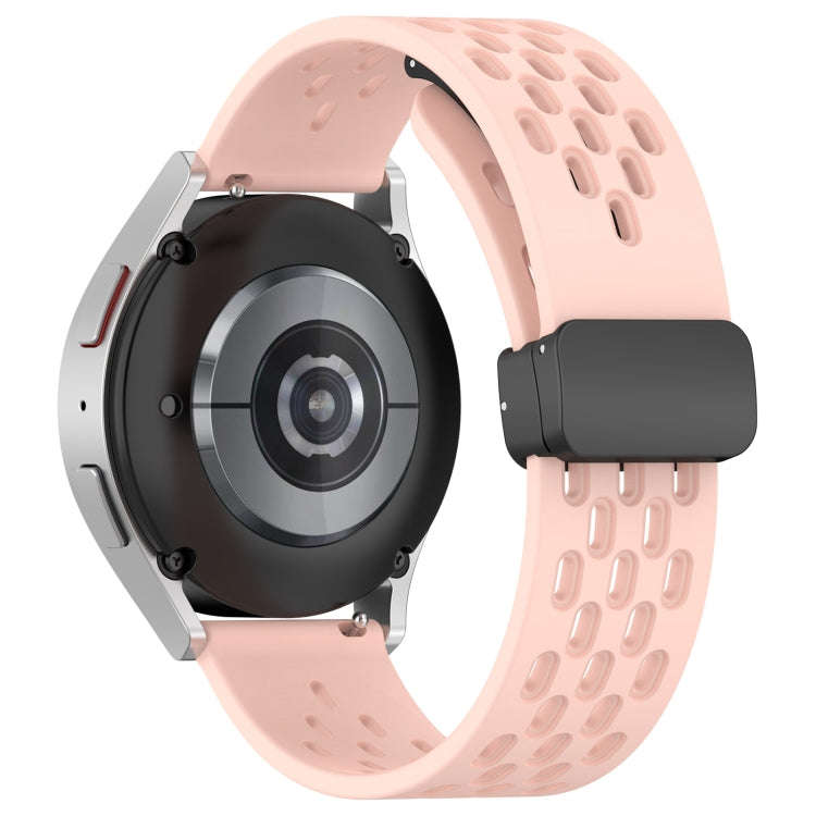 For Samsung Gear S2 Classic 20mm Folding Magnetic Clasp Silicone Watch Band(Light Pink)
