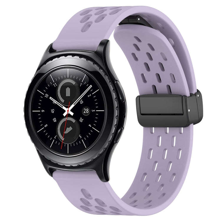 For Samsung Gear S2 Classic 20mm Folding Magnetic Clasp Silicone Watch Band(Purple)