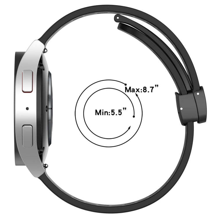 For Samsung Galaxy Watch3 41mm 20mm Folding Magnetic Clasp Silicone Watch Band(Light Blue)