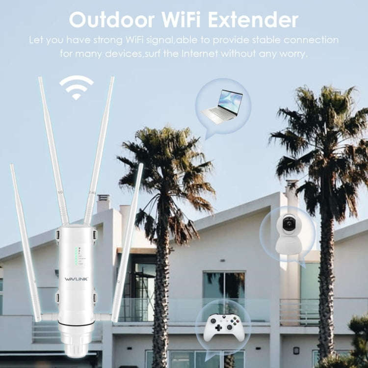 WAVLINK WN572HP3 AC1200 Dual Band Weatherproof Wireless Router Outdoor WiFi Extender, Plug:EU Plug