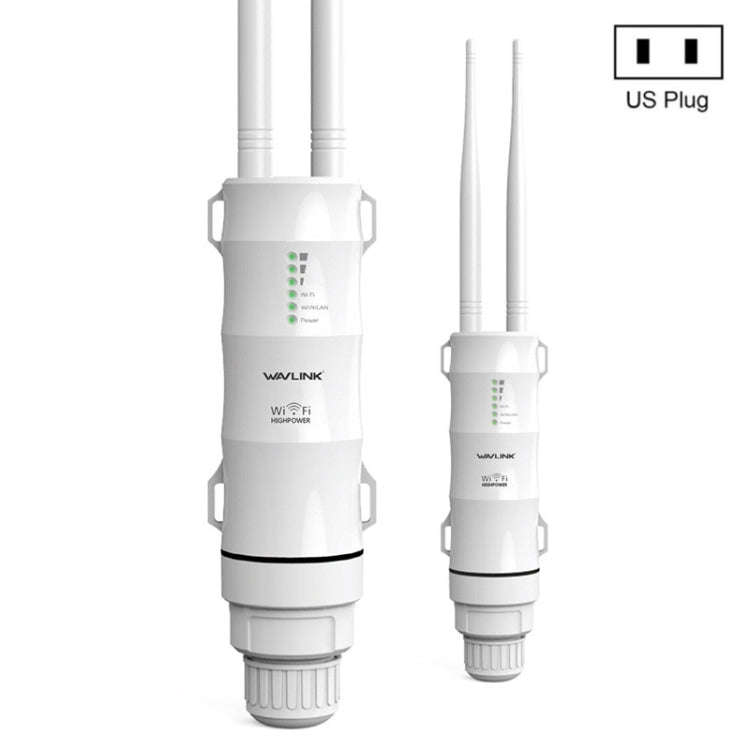 WAVLINK WN570HA1 Weatherproof 2.4+5GHz 600Mbps Outdoor WiFi Range Router Extender, Plug:US Plug