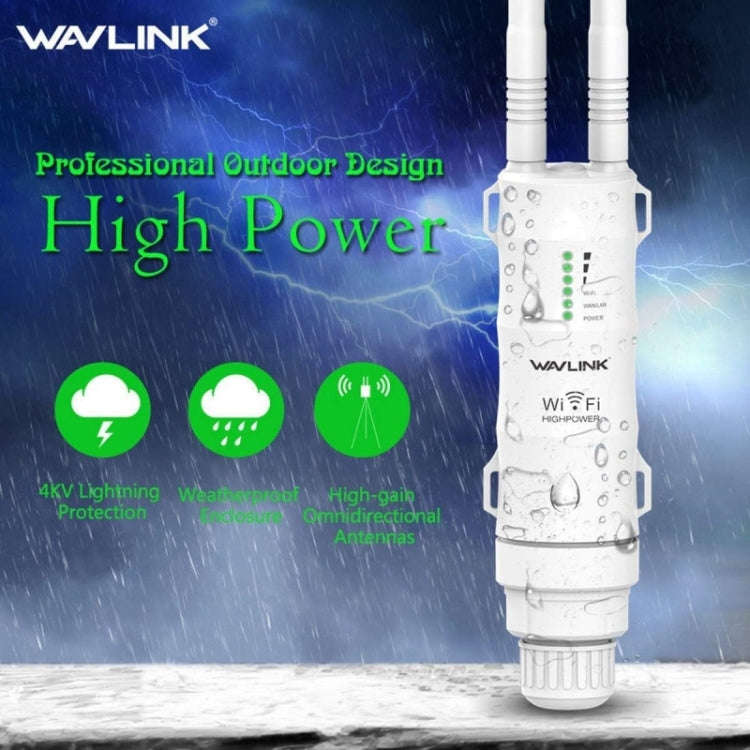 WAVLINK WN570HA1 Weatherproof 2.4+5GHz 600Mbps Outdoor WiFi Range Router Extender, Plug:US Plug