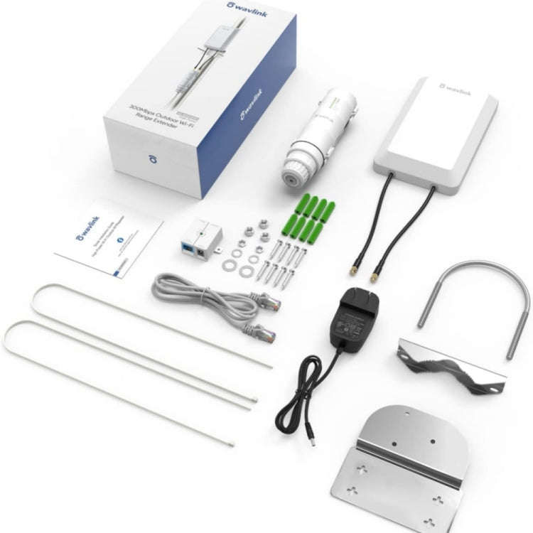 WAVLINK WN570HP2 Outdoor Weatherproof 300Mps WiFi Extender Wireless AP Repeater, Plug:EU Plug