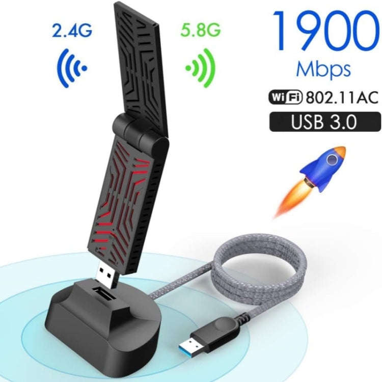 WAVLINK WN690A5D For PC AC1900M USB 3.0 Network Card 2.4GHz 5GHz Dual Band Wireless Adapter