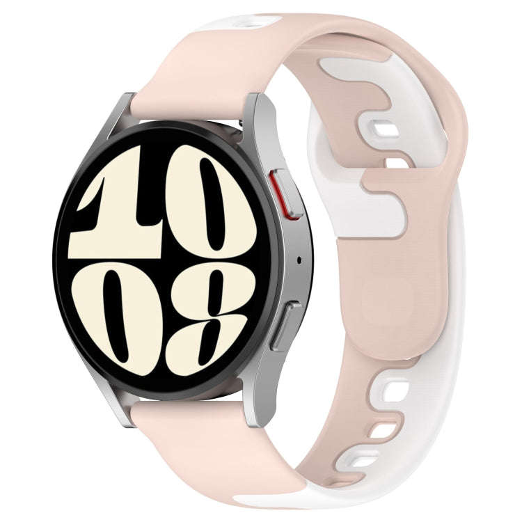 For GarminMove Trend 20mm Double Color Silicone Watch Band(Pink+White)