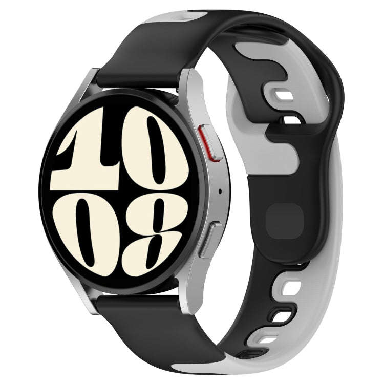For GarminMove Trend 20mm Double Color Silicone Watch Band(Black+Grey)