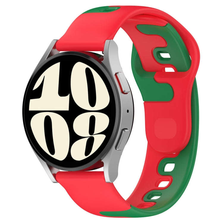 For GarminMove Trend 20mm Double Color Silicone Watch Band(Red+Green)