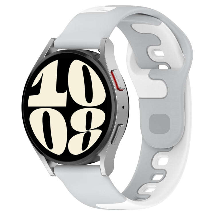 For GarminMove Trend 20mm Double Color Silicone Watch Band(Grey+White)