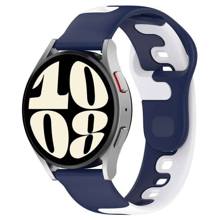 For GarminMove Trend 20mm Double Color Silicone Watch Band(Blue+White)
