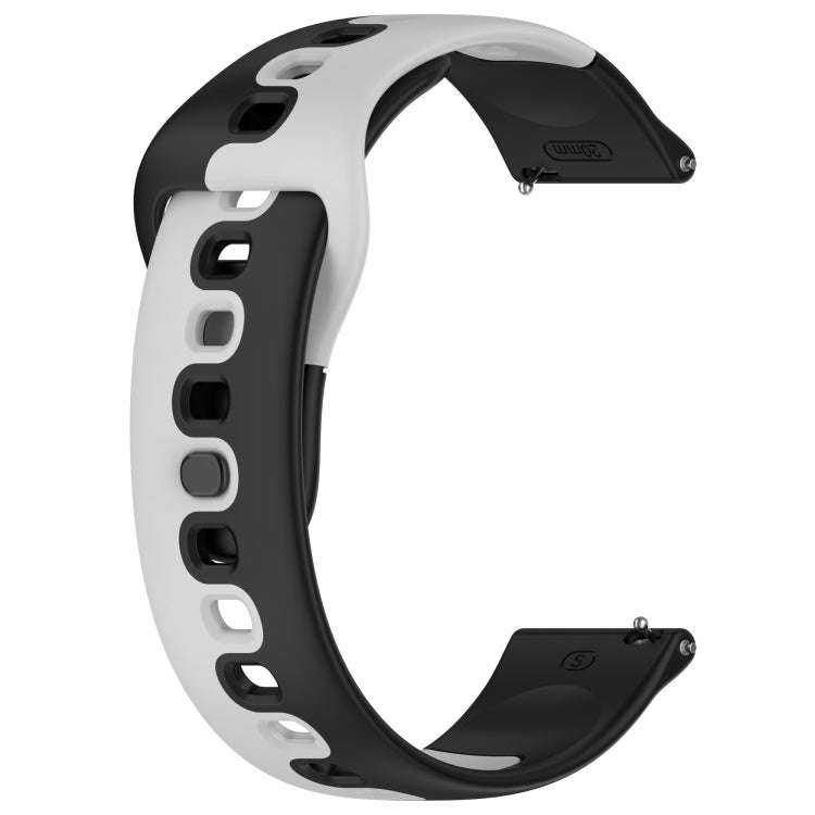 For Garmin Approach S40 20mm Double Color Silicone Watch Band(Black+Grey)