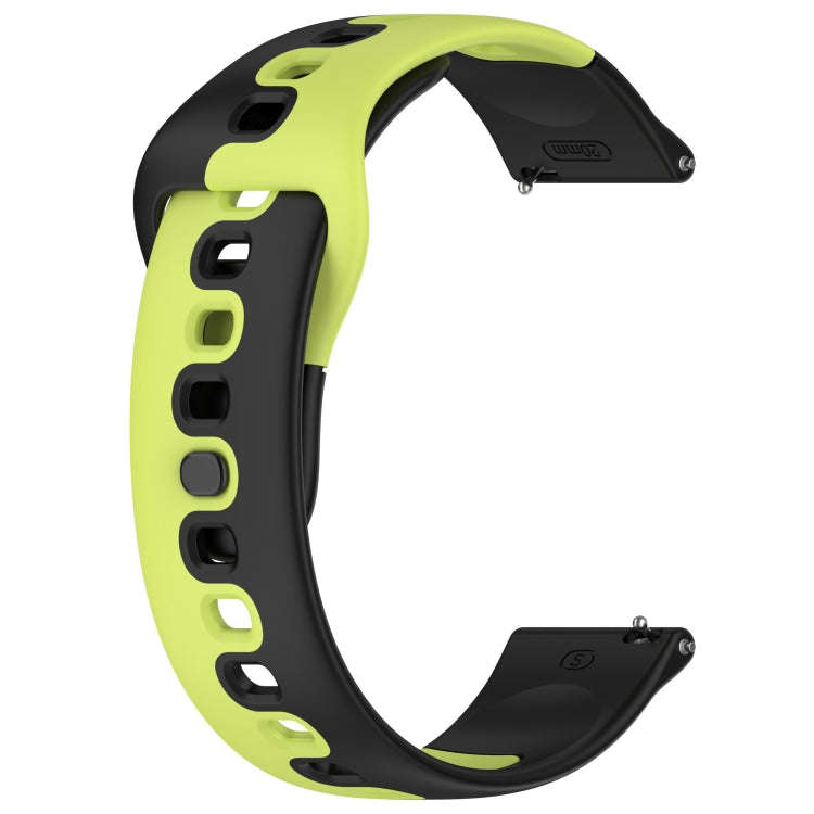 For Garmin Approach S40 20mm Double Color Silicone Watch Band(Black+Green)