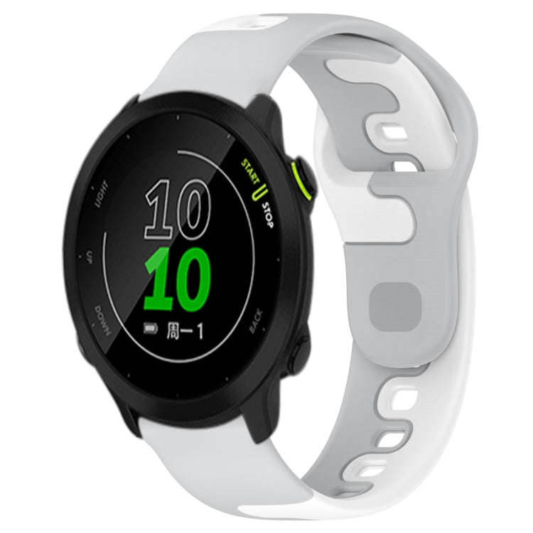 For Garmin Forerunner 158 20mm Double Color Silicone Watch Band(Grey+White)