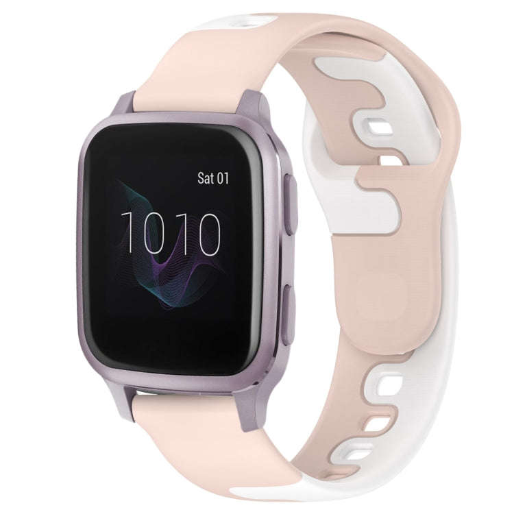 For Garmin Venu SQ 20mm Double Color Silicone Watch Band(Pink+White)