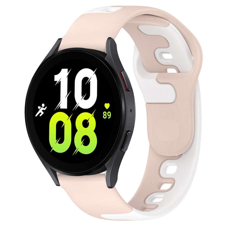 For Samsung Galaxy Watch 5  40mm 20mm Double Color Silicone Watch Band(Pink+White)