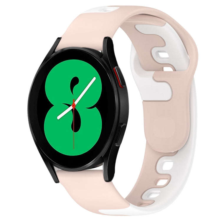 For Samsung Galaxy Watch 4 40mm 20mm Double Color Silicone Watch Band(Pink+White)