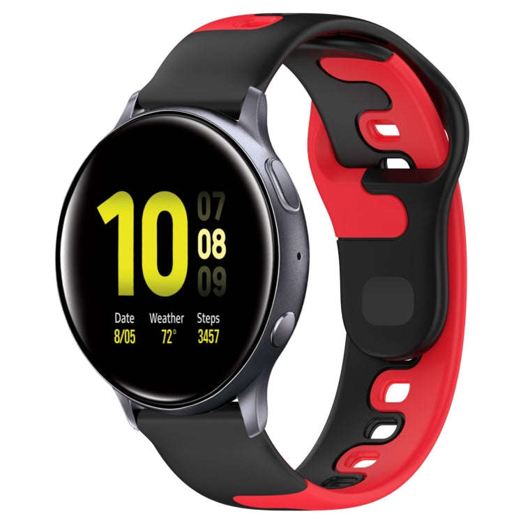 For Samsung Galaxy Watch Active 2 44mm 20mm Double Color Silicone Watch Band(Black+Red)
