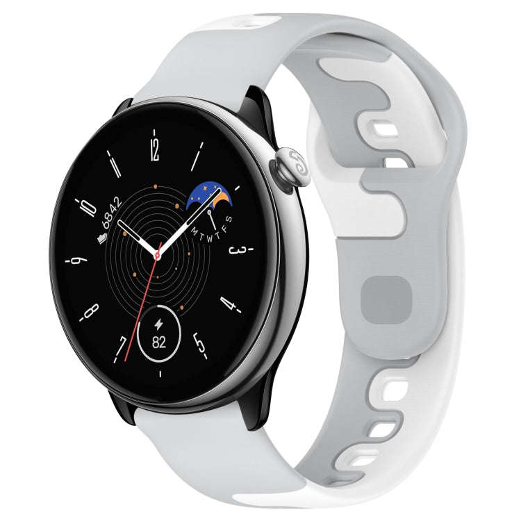 For Amazfit GTR Mini 20mm Double Color Silicone Watch Band(Grey+White)