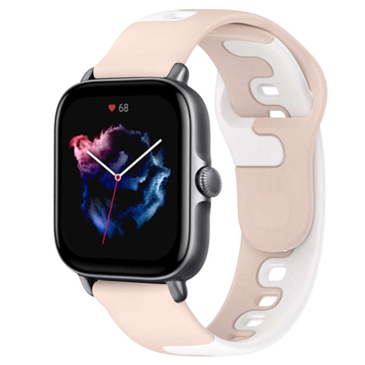 For Amazfit GTS 3 20mm Double Color Silicone Watch Band(Pink+White)