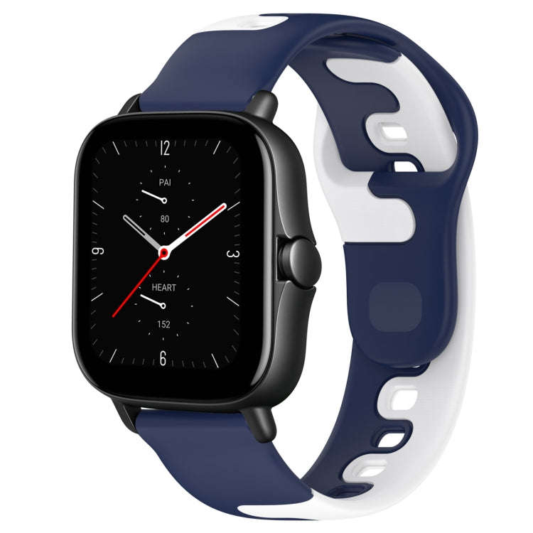 For Amazfit GTS 2E 20mm Double Color Silicone Watch Band(Blue+White)