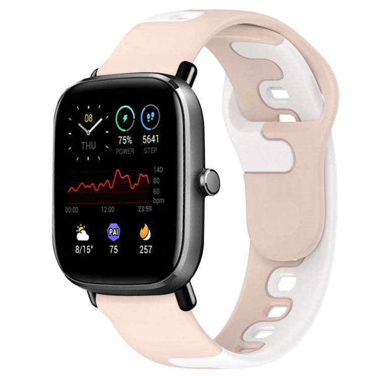 For Amazfit GTS 2 Mini 20mm Double Color Silicone Watch Band(Pink+White)