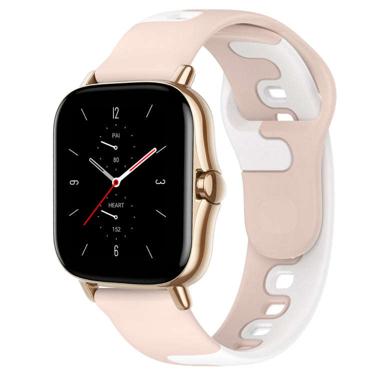 For Amazfit GTS 2 20mm Double Color Silicone Watch Band(Pink+White)