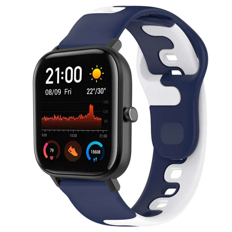 For Amazfit GTS 20mm Double Color Silicone Watch Band(Blue+White)