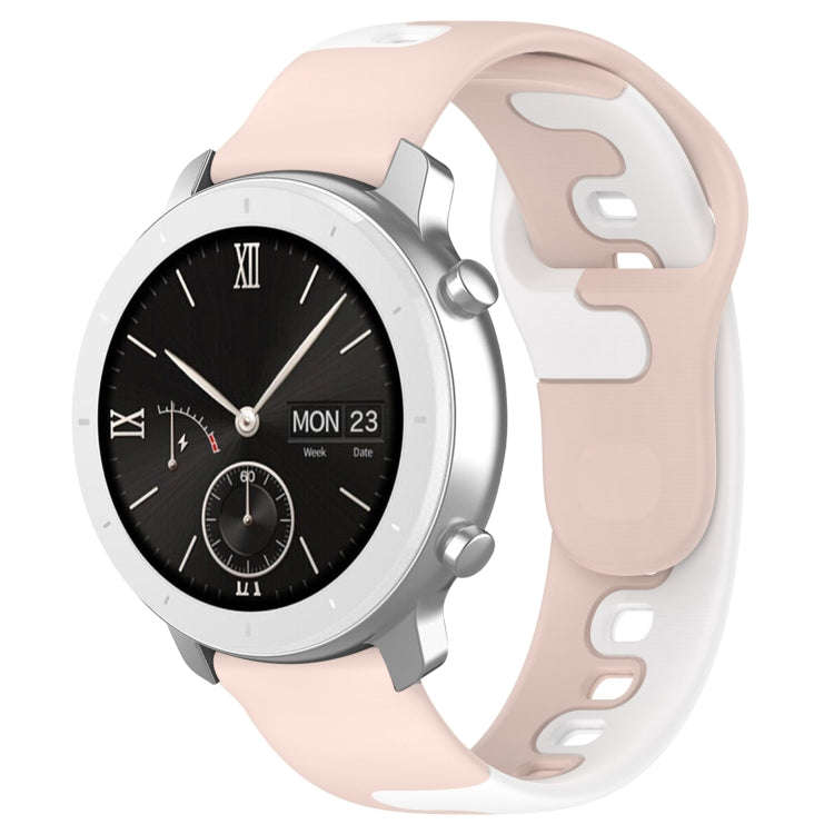For Amazfit Pop 20mm Double Color Silicone Watch Band(Pink+White)
