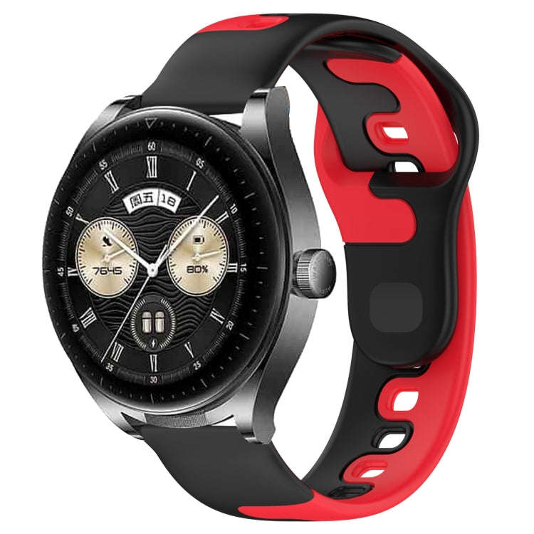 For Huawei Watch Buds 22mm Double Color Silicone Watch Band(Black+Red)