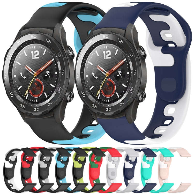 For Huawei Watch GT3 SE 22mm Double Color Silicone Watch Band(Black+Blue)