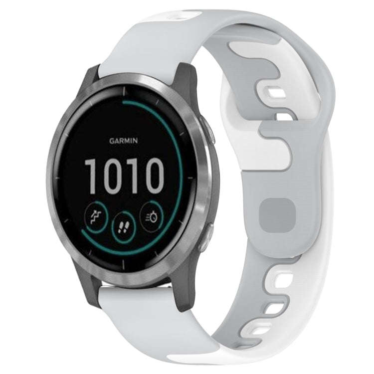 For Garmin Venu 3 22mm Double Color Silicone Watch Band(Grey+White)