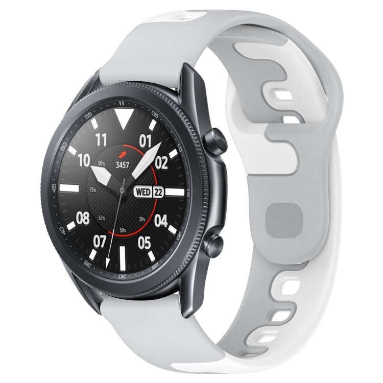 For Samsung Galaxy Watch3 45mm 22mm Double Color Silicone Watch Band(Grey+White)