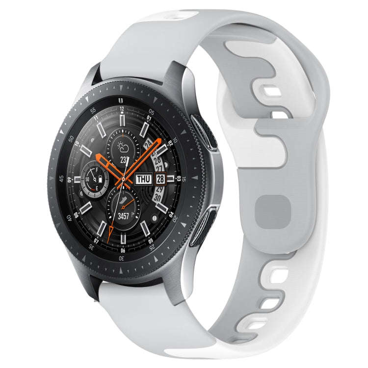 For Samsung Galaxy Watch 46mm 22mm Double Color Silicone Watch Band(Grey+White)