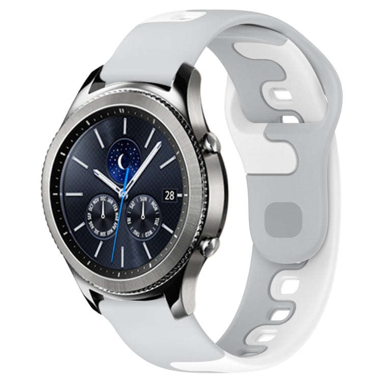 For Samsung Gear S3 Classic 22mm Double Color Silicone Watch Band(Grey+White)