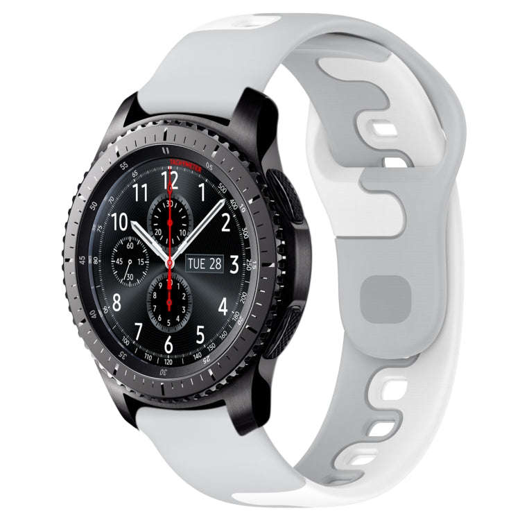 For Samsung Gear S3 Frontier 22mm Double Color Silicone Watch Band(Grey+White)