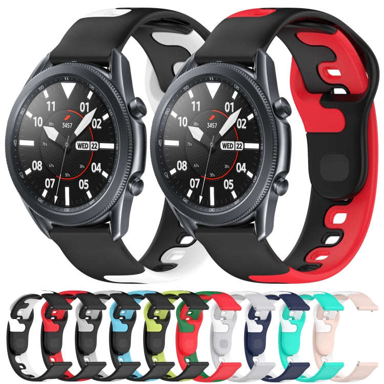 For Samsung Gear S3 Frontier 22mm Double Color Silicone Watch Band(Red+Green)