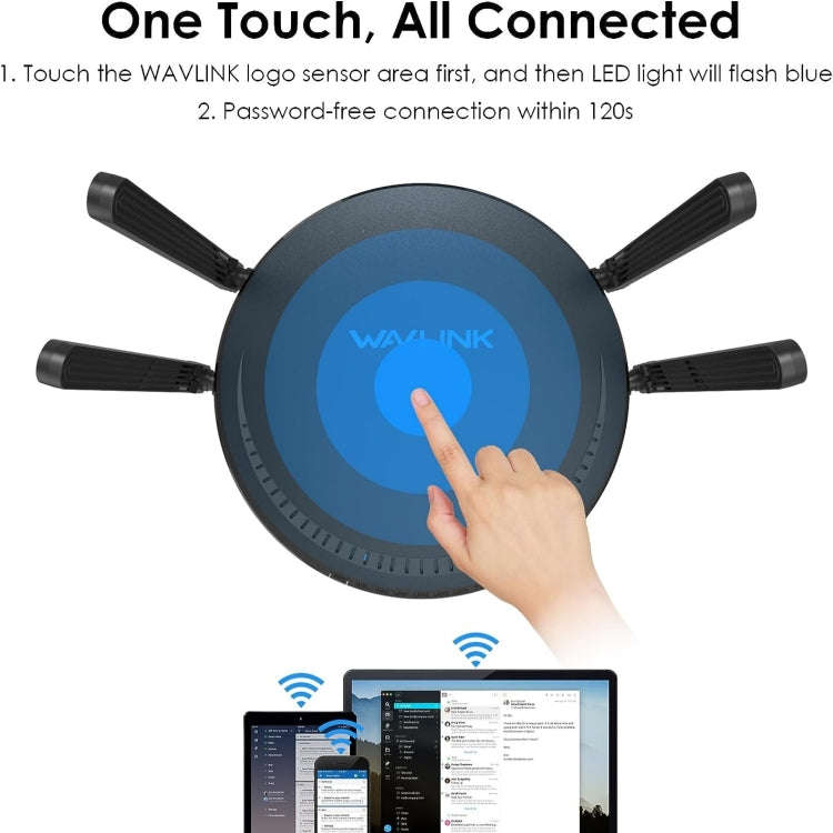 WAVLINK WN531MX3 Wider Coverage AX3000 WiFi 6 Wireless Routers Dual Band Wireless Repeater, Plug:...