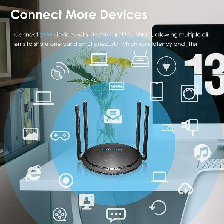 WAVLINK WN531MX3 Wider Coverage AX3000 WiFi 6 Wireless Routers Dual Band Wireless Repeater, Plug:...