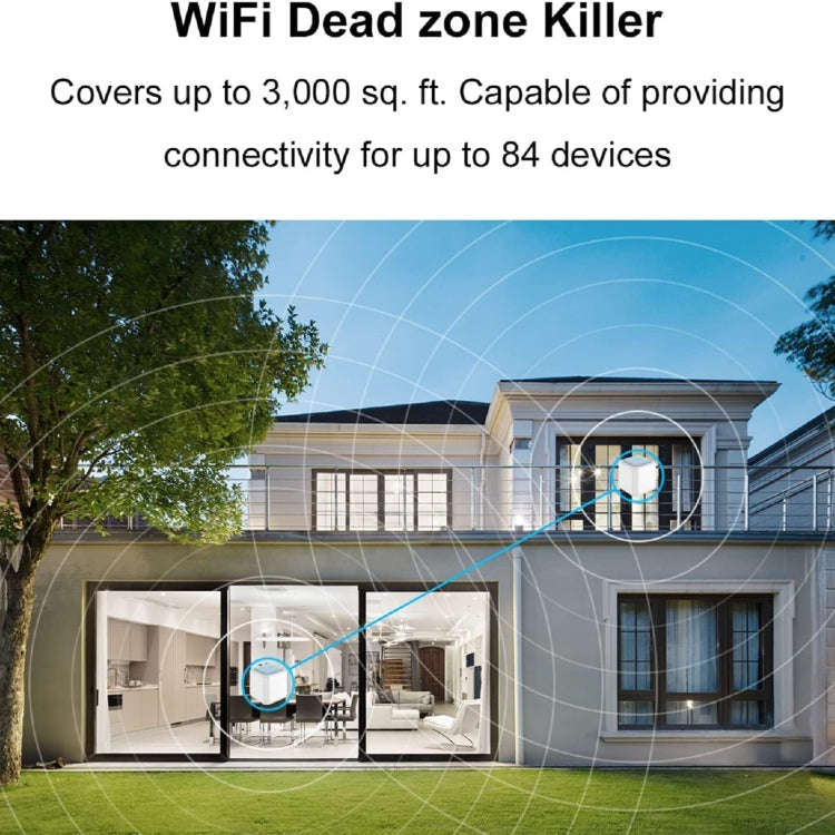WAVLINK WN535M2 For Home Office 2pcs Mesh Wireless Router AC1200 Dual Band WiFi Signal Booster, P...