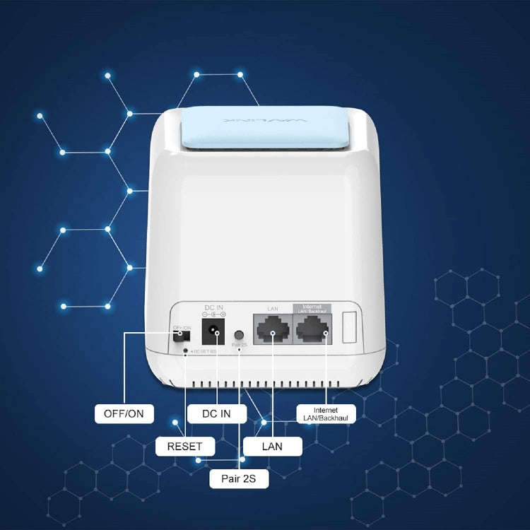 WAVLINK WN535M2 For Home Office 2pcs Mesh Wireless Router AC1200 Dual Band WiFi Signal Booster, P...