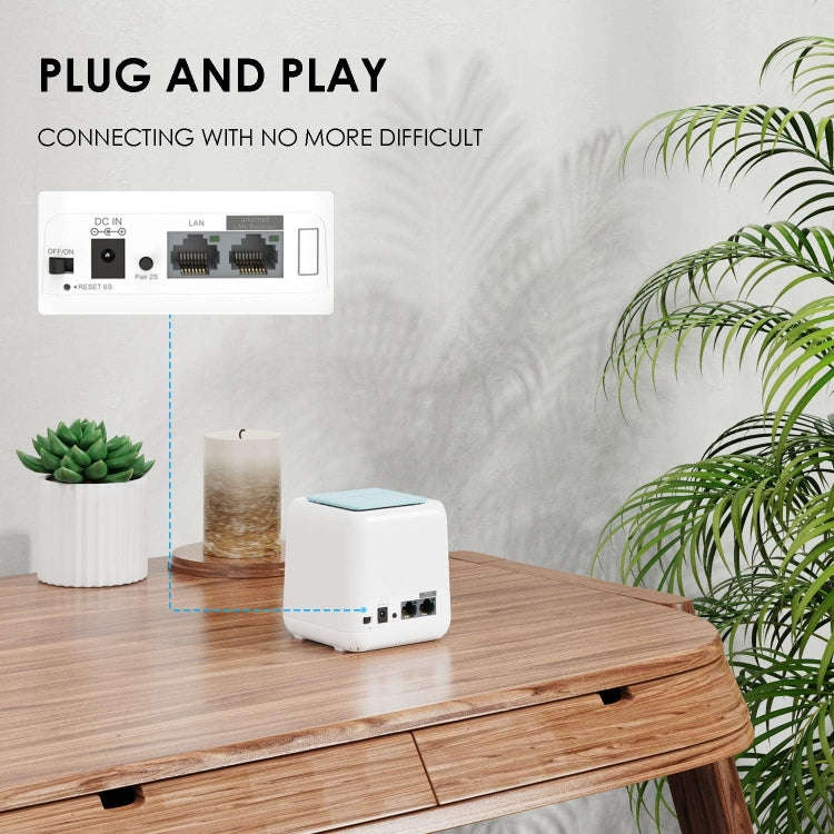 WAVLINK WN535M3 For Home Office 3pcs Mesh Wireless Router AC1200 Dual Band WiFi Signal Booster, P...