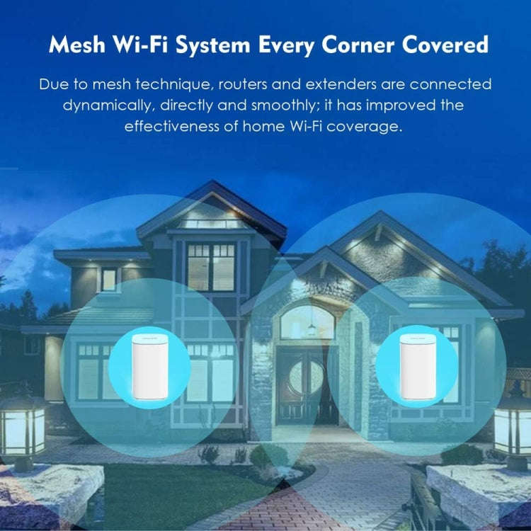 WAVLINK WN551K2 2pcs AC3000 WiFi Wireless Repeater Built-in Antenna Tri-Band Mesh Wireless Router...