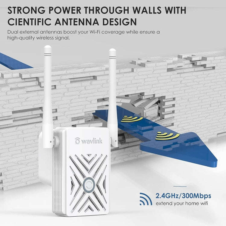 WAVLINK WN578W2 For Home Office N300 WiFi Wireless AP Repeater Signal Booster, Plug:AU Plug