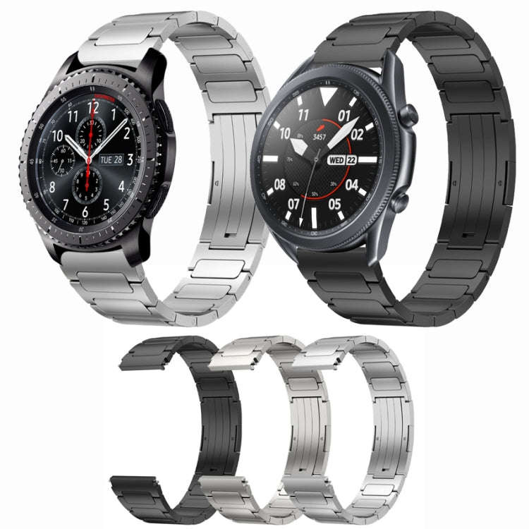 For Samsung Gear S3 Frontier 22mm I-Shaped Titanium Alloy Watch Band(Grey)