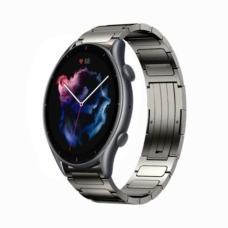 For Amazfit GTR 3 22mm I-Shaped Titanium Alloy Watch Band(Grey)