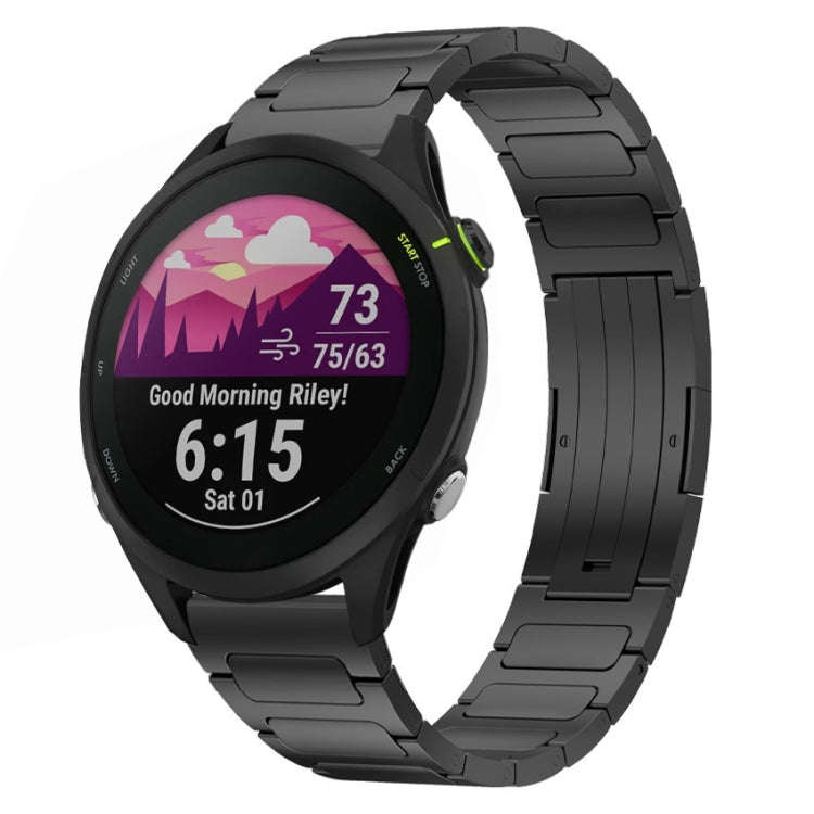For Garmin Forerunner 255 22mm I-Shaped Titanium Alloy Watch Band(Black)
