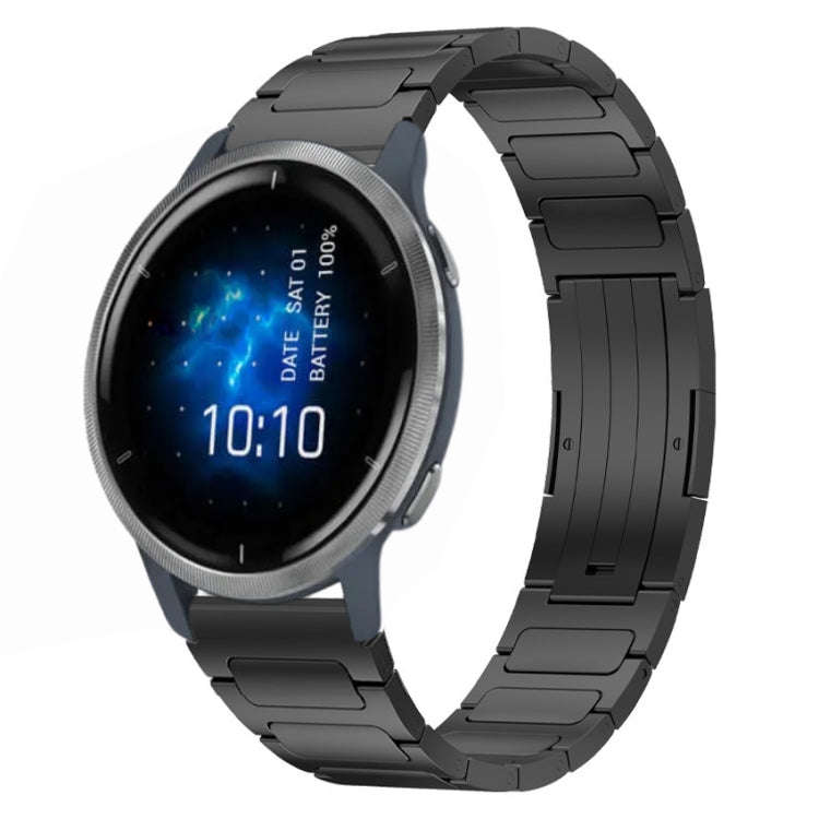 For Garmin Venu 2 22mm I-Shaped Titanium Alloy Watch Band(Black)