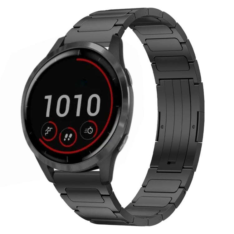 For Garmin Vivoactive 4 22mm I-Shaped Titanium Alloy Watch Band(Black)